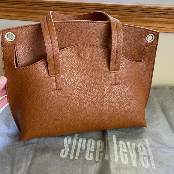 Street Level Tote Crossbody Bag (Cognac) - Picture 2 of 9